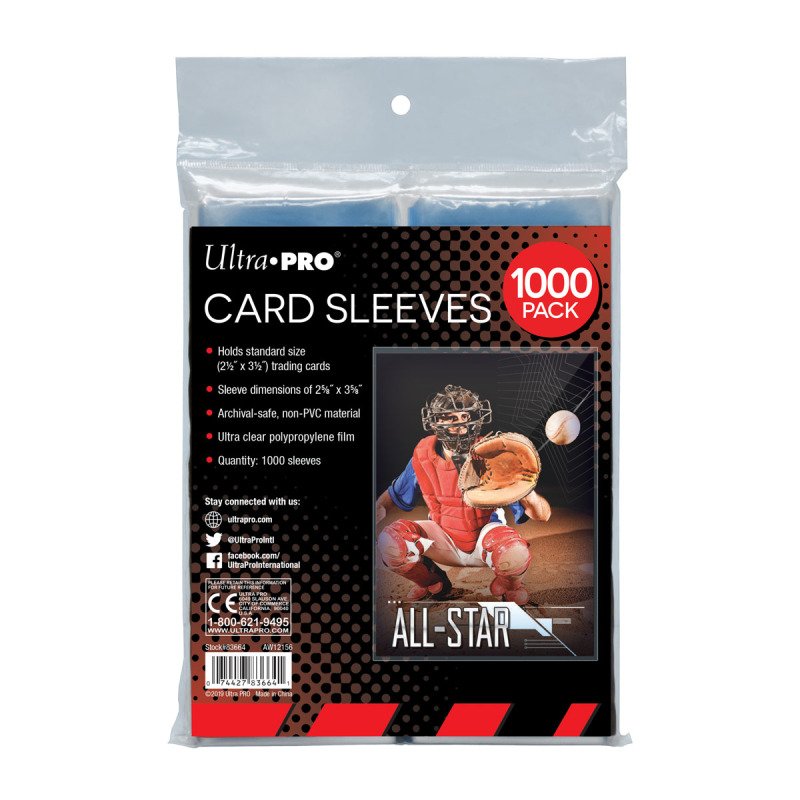 Ultra PRO - Clear Card Sleeves: Standard Size - 2.5" X 3.5" (1000 pieces)